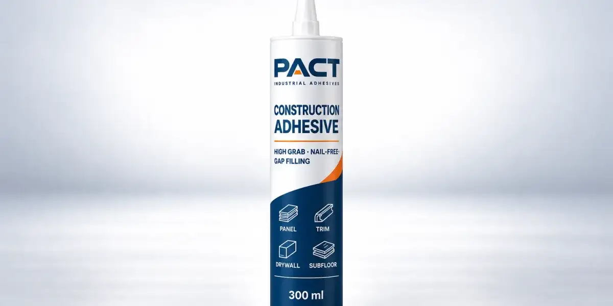 PACT construction adhesive in a 300 ml cartridge, for panel, trim, drywall and subfloor work