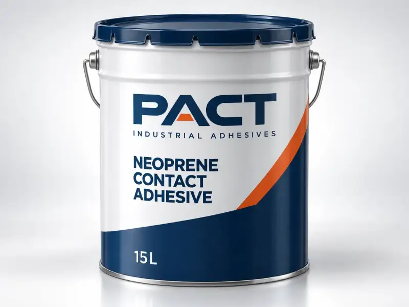 PACT neoprene contact adhesive in a 15 litre lidded steel pail with carry handle