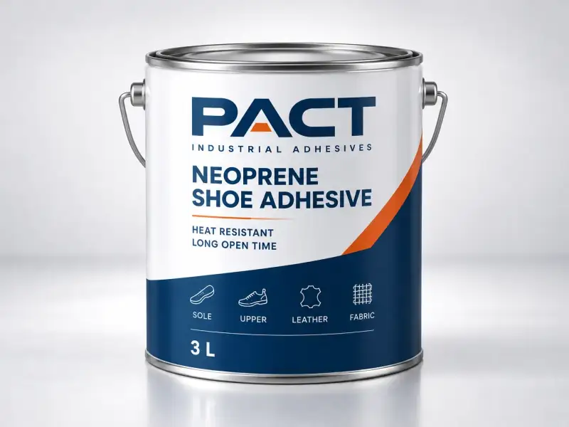PACT neoprene shoe adhesive in a 3 litre steel tin, for sole, upper, leather and fabric bonding
